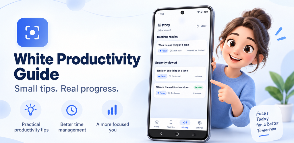 White Productivity Guide promotional artwork